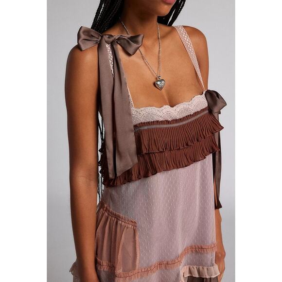 KIMCHI BLUE Clara Mini Dress Fairy Grunge Lagenlook Shabby Chic Lace Frock Sz XL - Picture 3 of 8